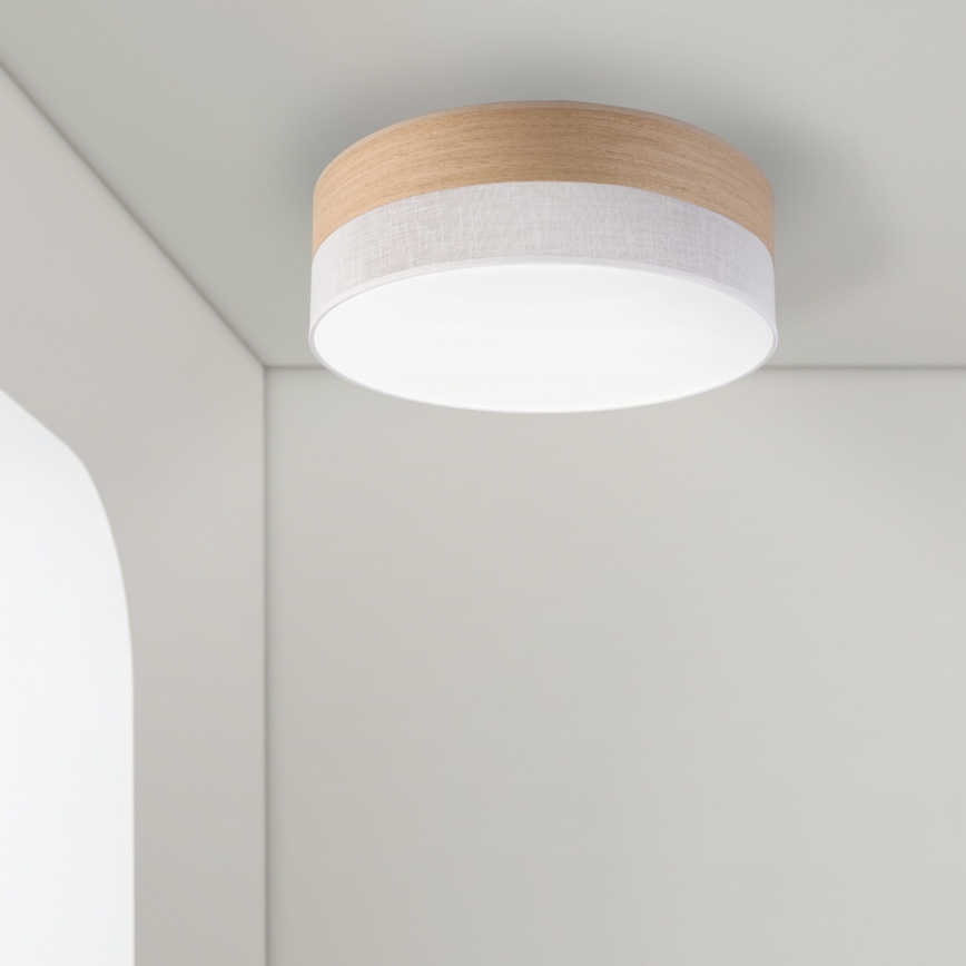 LED Stropna svetilka SIRJA WOOD LED/36W/230V pr. 45 cm bela/hrast
