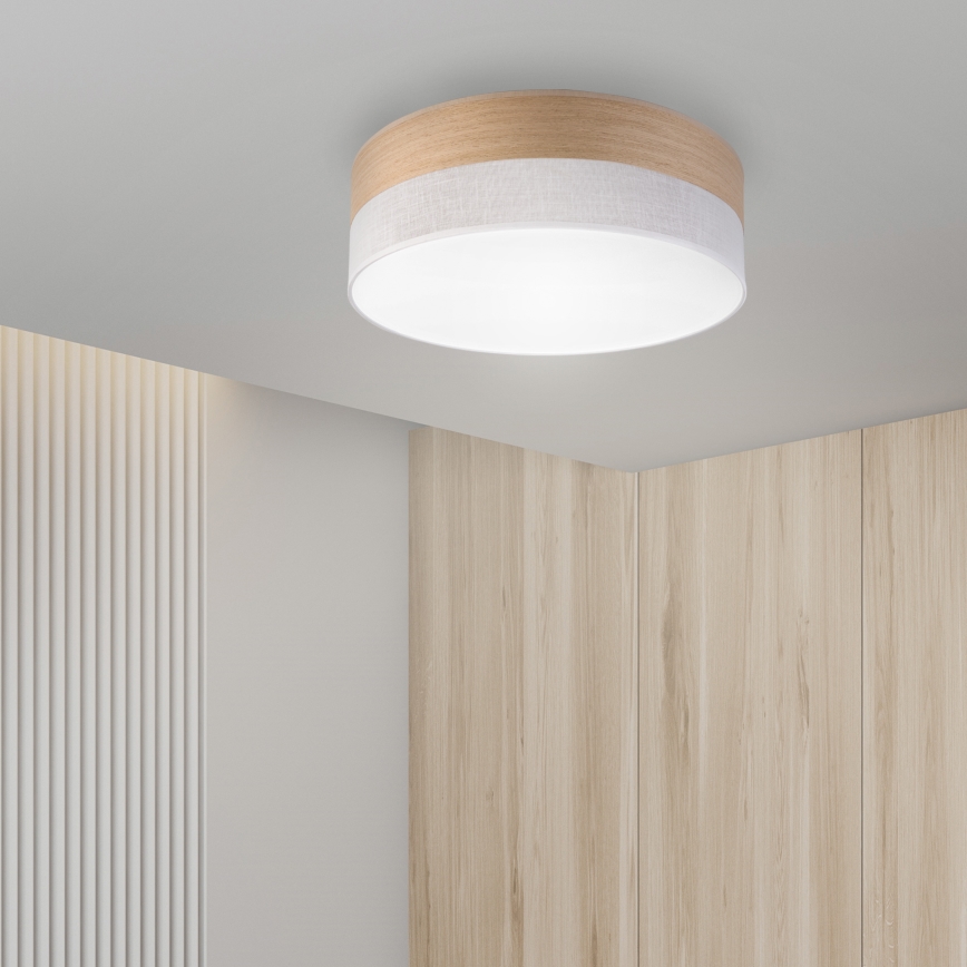 LED Stropna svetilka SIRJA WOOD LED/36W/230V pr. 45 cm bela/hrast