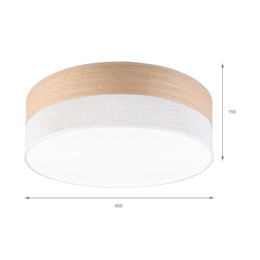 LED Stropna svetilka SIRJA WOOD LED/36W/230V pr. 45 cm bela/hrast