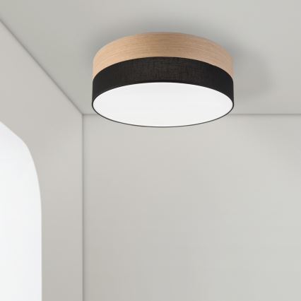 LED Stropna svetilka SIRJA WOOD LED/36W/230V pr. 45 cm črna/hrast