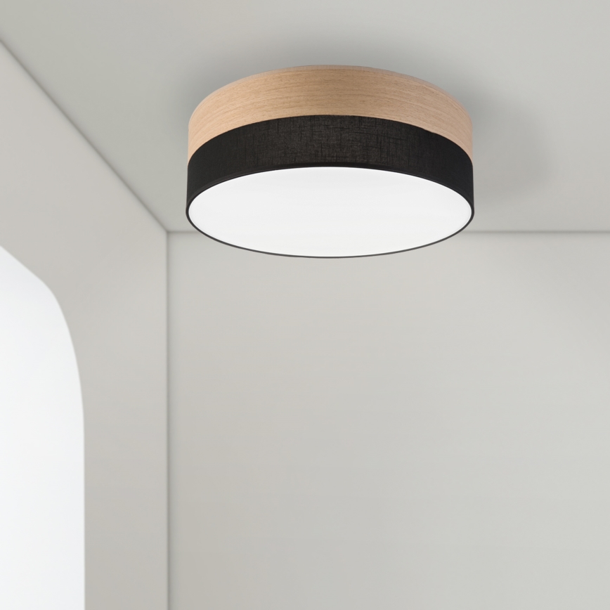 LED Stropna svetilka SIRJA WOOD LED/36W/230V pr. 45 cm črna/hrast