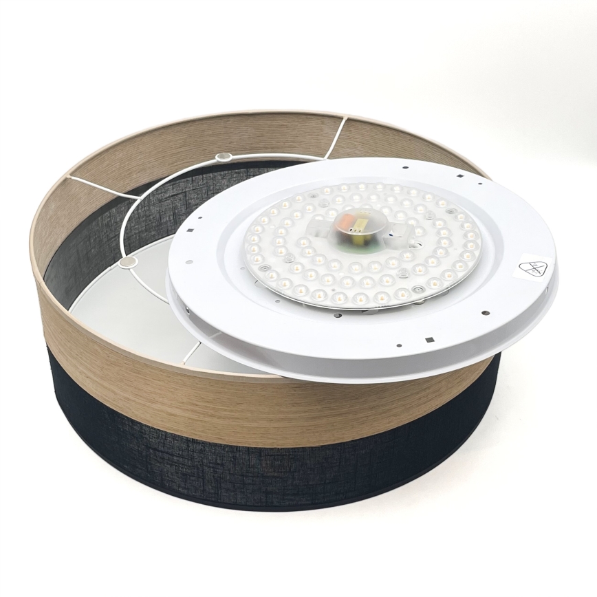 LED Stropna svetilka SIRJA WOOD LED/36W/230V pr. 45 cm črna/hrast