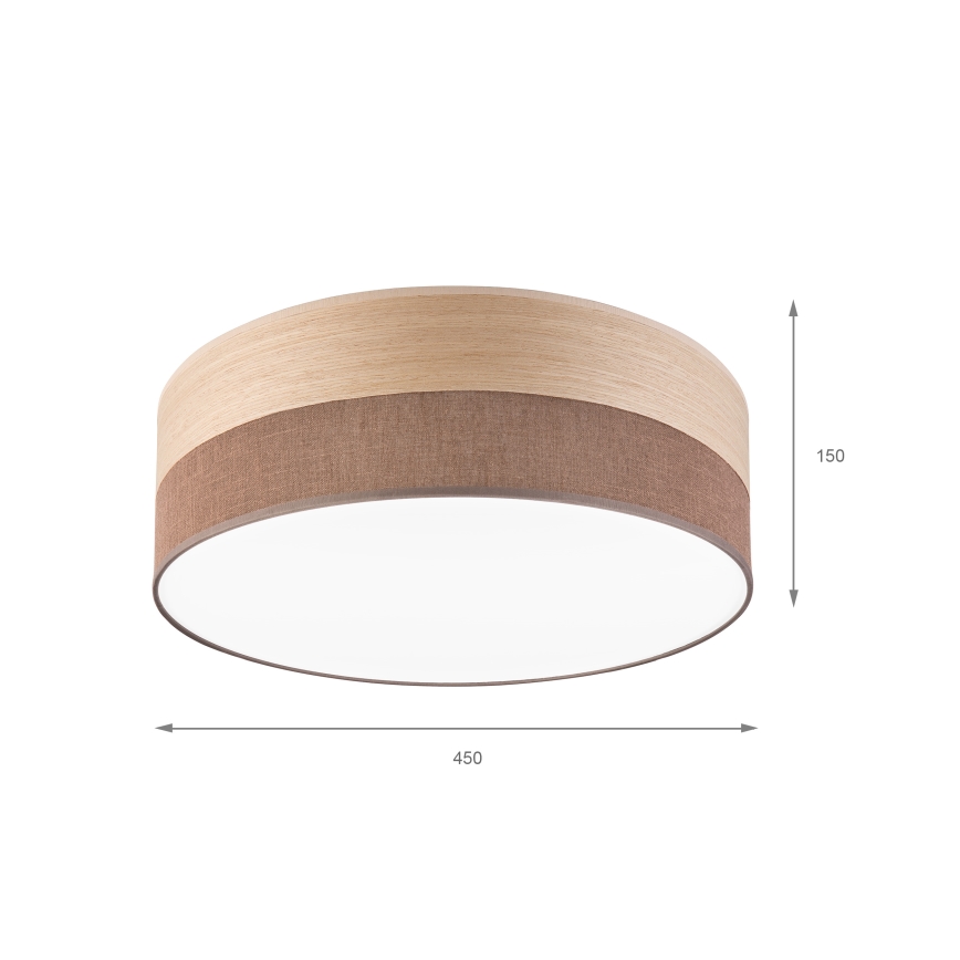 LED Stropna svetilka SIRJA WOOD LED/36W/230V pr. 45 cm rjava/hrast