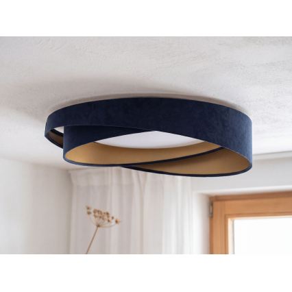 LED zatemnjevalno stropno svetilo SMART GALAXY MODERN LED/24W/230V 3000–6500K premer 55 cm modra/zlata + daljinski upravljalnik