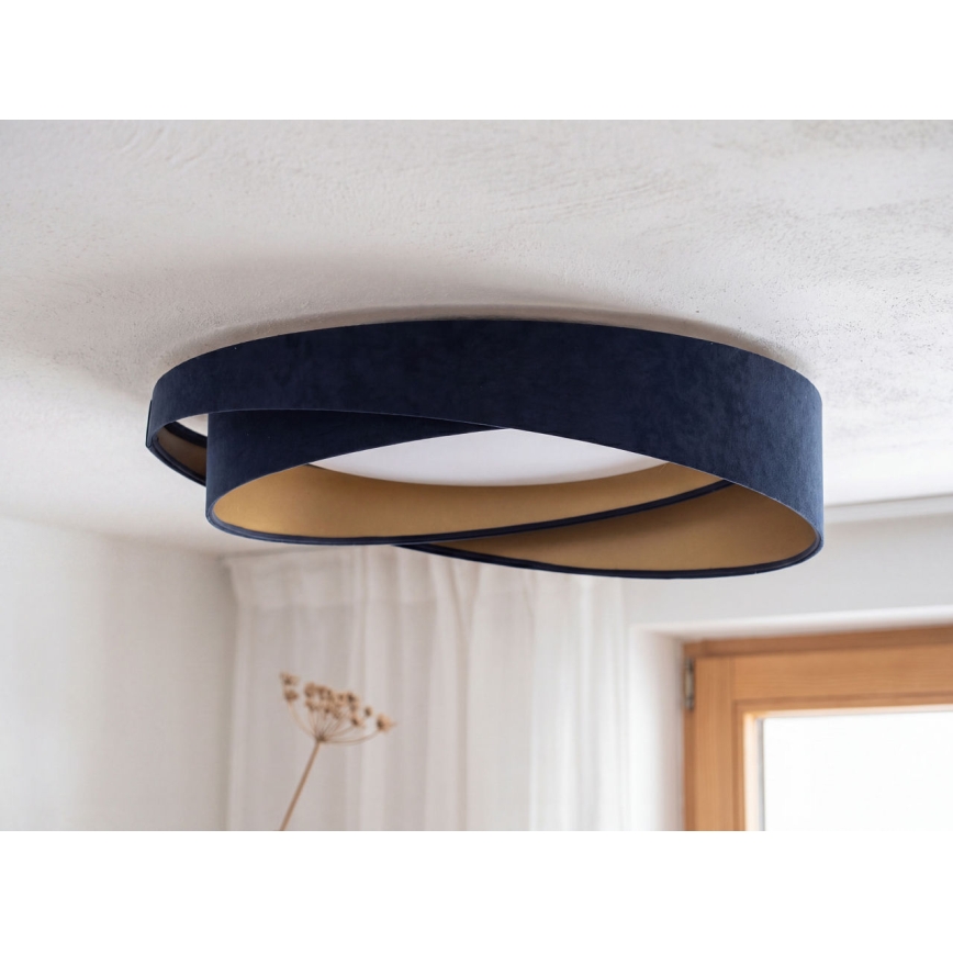 LED zatemnjevalno stropno svetilo SMART GALAXY MODERN LED/24W/230V 3000–6500K premer 55 cm modra/zlata + daljinski upravljalnik