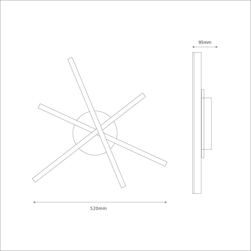LED stropna svetilka STICK LED/12W/230V črna