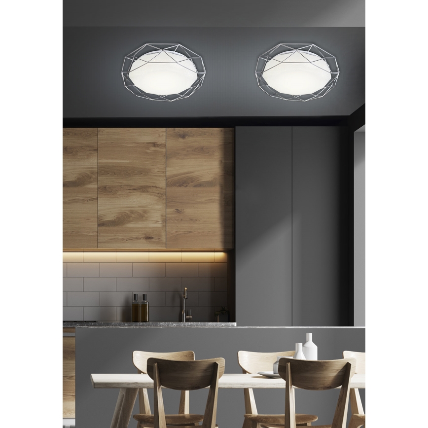 LED Stropna svetilka SVEN LED/24W/230V premer 43 cm sijajni krom
