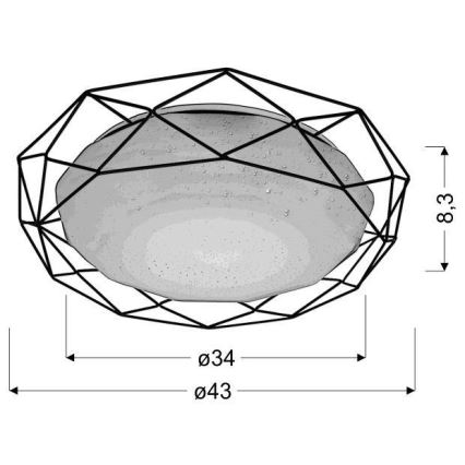 LED Stropna svetilka SVEN LED/24W/230V premer 43 cm sijajni krom