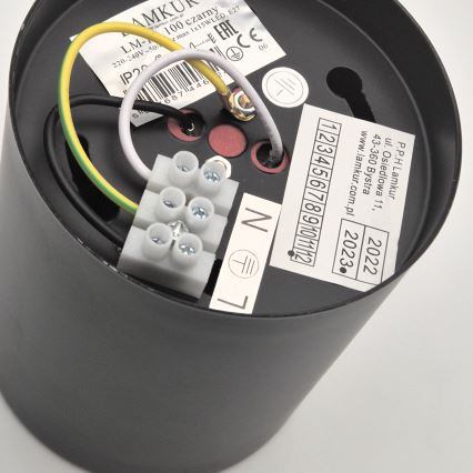 LED Vgradna svetilka TACO 1xE27/15W/230V črna