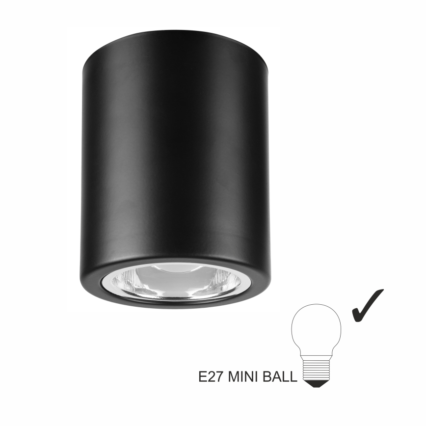 LED Vgradna svetilka TACO 1xE27/15W/230V črna