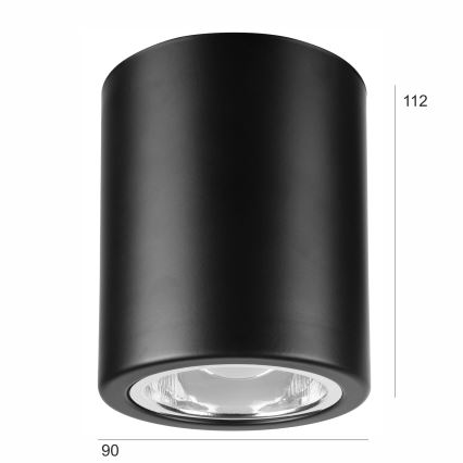 LED Vgradna svetilka TACO 1xE27/15W/230V črna
