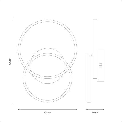 LED stropna svetilka TITANO LED/12W/230V črna