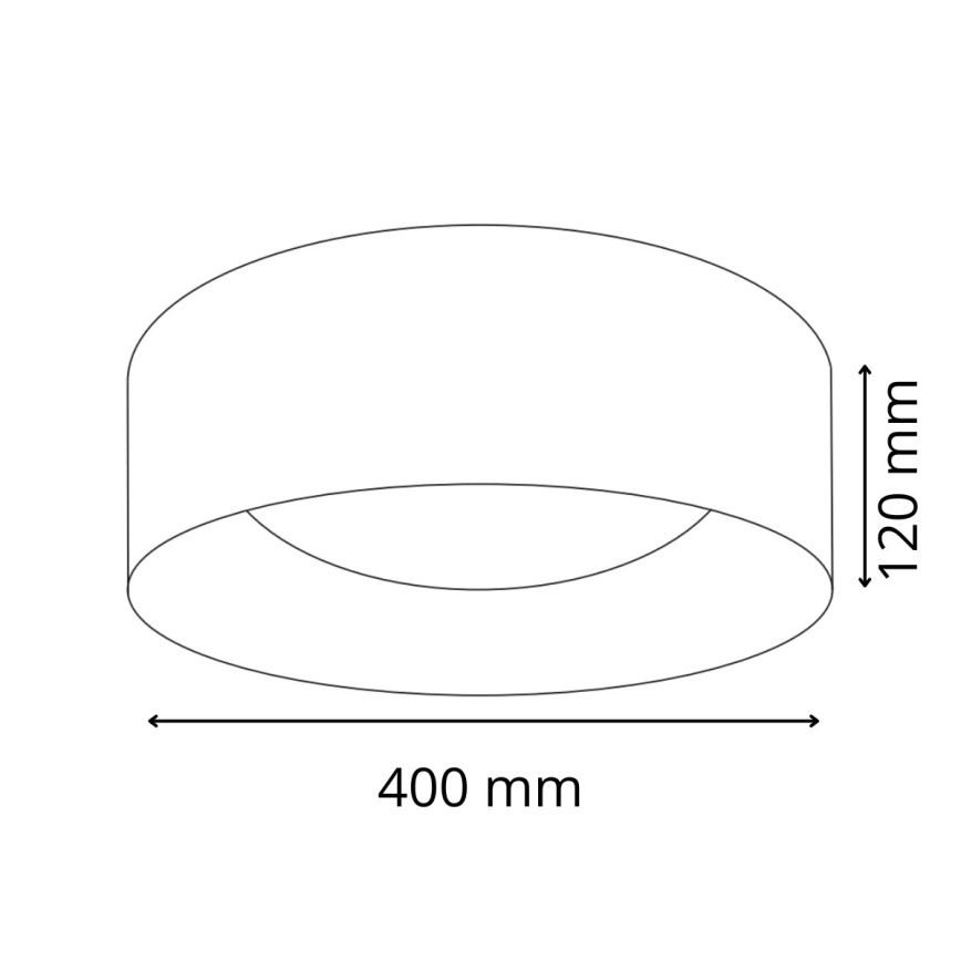LED Stropna svetilka TULUZA LED/24W/230V premer 40 cm črn