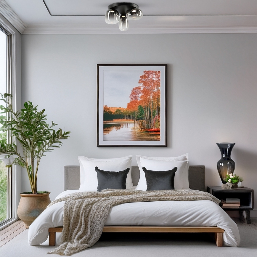 LED Stropna svetilka VASO LED/12W/230V pr. 42 cm črna/dimna