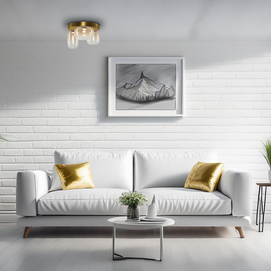 LED Stropna svetilka VASO LED/12W/230V pr. 42 cm zlata/dimna