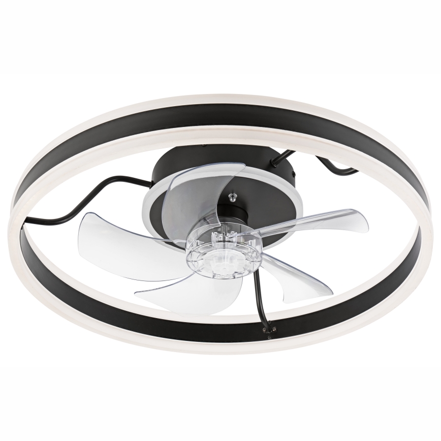 LED Zatemnitvena stropna svetilka z ventilatorjem APOLLO LED/38W/230V črna + Daljinski upravljalnik