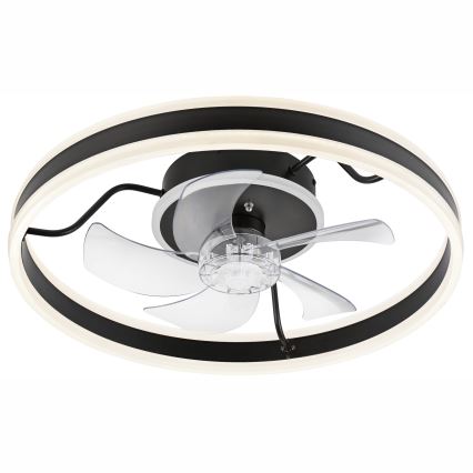 LED Zatemnitvena stropna svetilka z ventilatorjem APOLLO LED/38W/230V črna + Daljinski upravljalnik