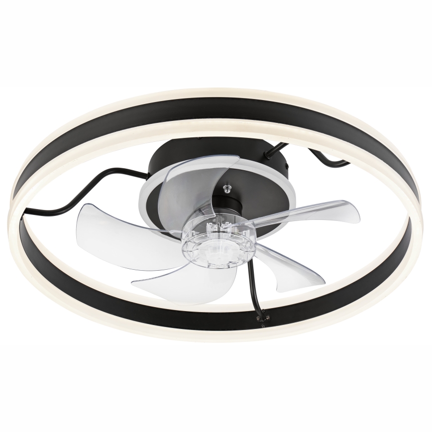 LED Zatemnitvena stropna svetilka z ventilatorjem APOLLO LED/38W/230V črna + Daljinski upravljalnik