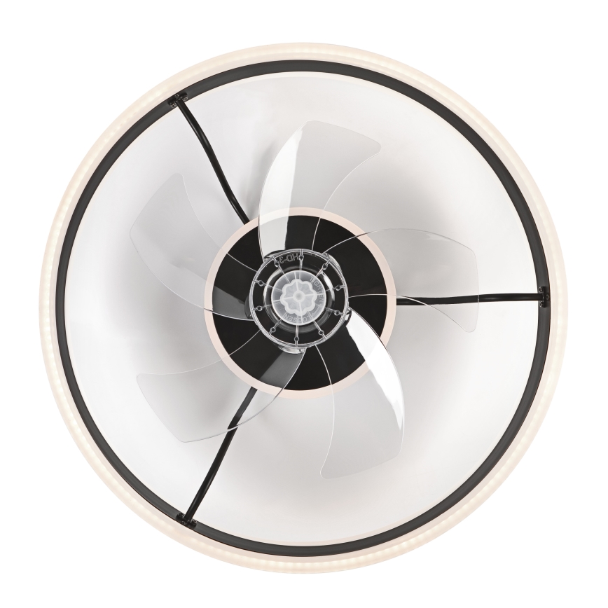LED Zatemnitvena stropna svetilka z ventilatorjem APOLLO LED/38W/230V črna + Daljinski upravljalnik
