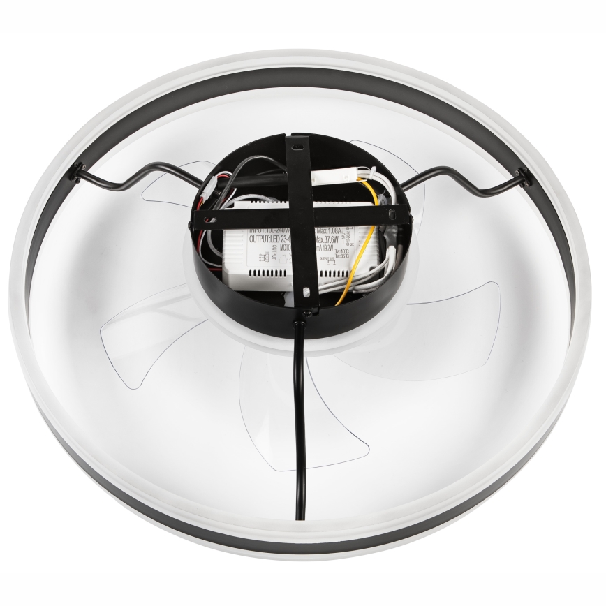LED Zatemnitvena stropna svetilka z ventilatorjem APOLLO LED/38W/230V črna + Daljinski upravljalnik