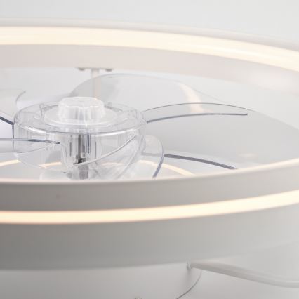 LED Zatemnitvena stropna svetilka z ventilatorjem FARGO LED/37W/230V bela + Daljinski upravljalnik