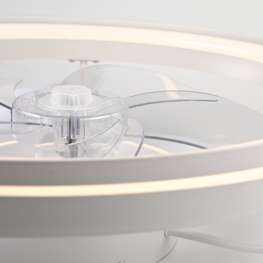 LED Zatemnitvena stropna svetilka z ventilatorjem FARGO LED/37W/230V bela + Daljinski upravljalnik