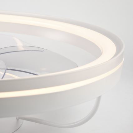 LED Zatemnitvena stropna svetilka z ventilatorjem FARGO LED/37W/230V bela + Daljinski upravljalnik
