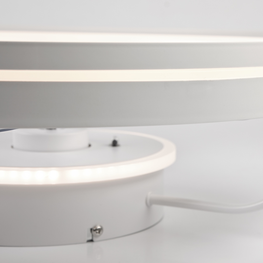 LED Zatemnitvena stropna svetilka z ventilatorjem FARGO LED/37W/230V bela + Daljinski upravljalnik