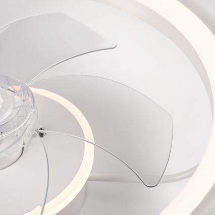 LED Zatemnitvena stropna svetilka z ventilatorjem FARGO LED/37W/230V bela + Daljinski upravljalnik