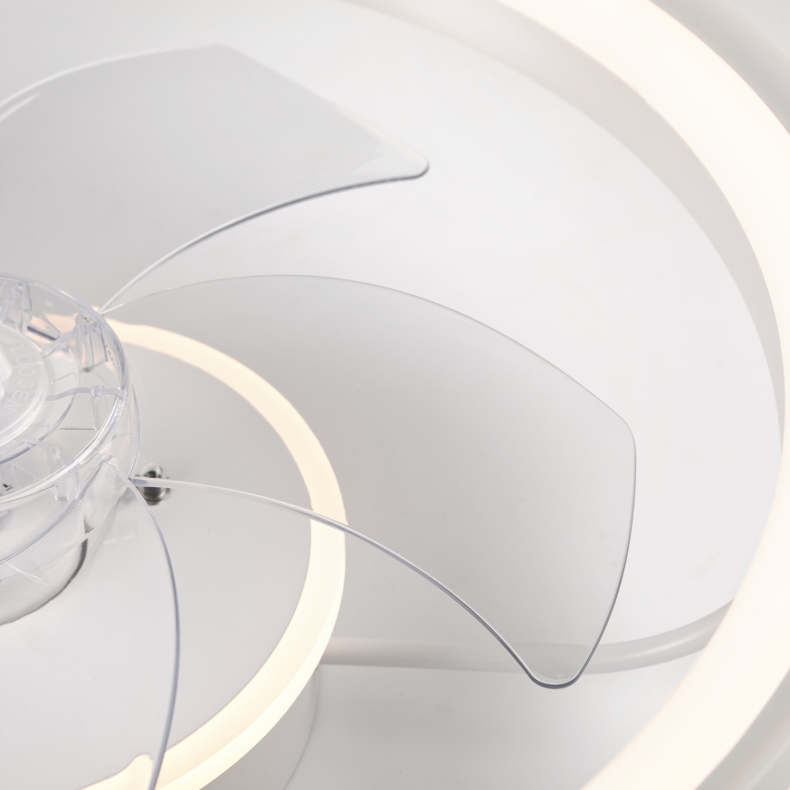 LED Zatemnitvena stropna svetilka z ventilatorjem FARGO LED/37W/230V bela + Daljinski upravljalnik