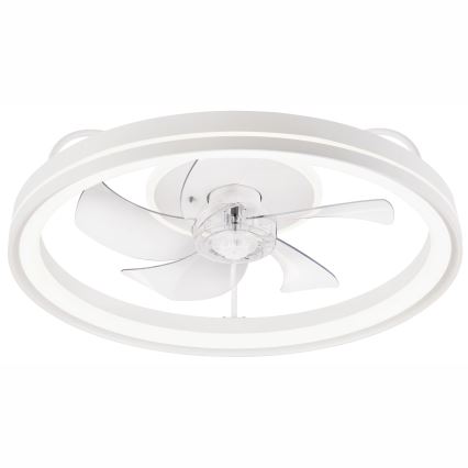 LED Zatemnitvena stropna svetilka z ventilatorjem FARGO LED/37W/230V bela + Daljinski upravljalnik