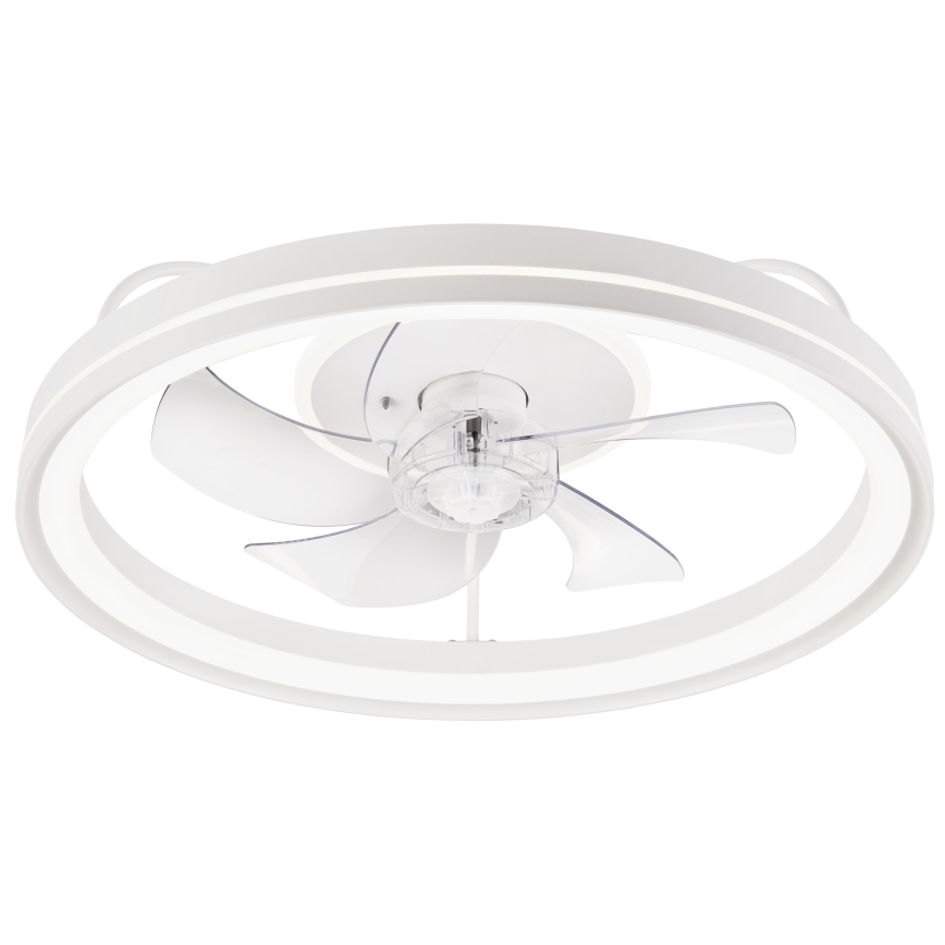 LED Zatemnitvena stropna svetilka z ventilatorjem FARGO LED/37W/230V bela + Daljinski upravljalnik