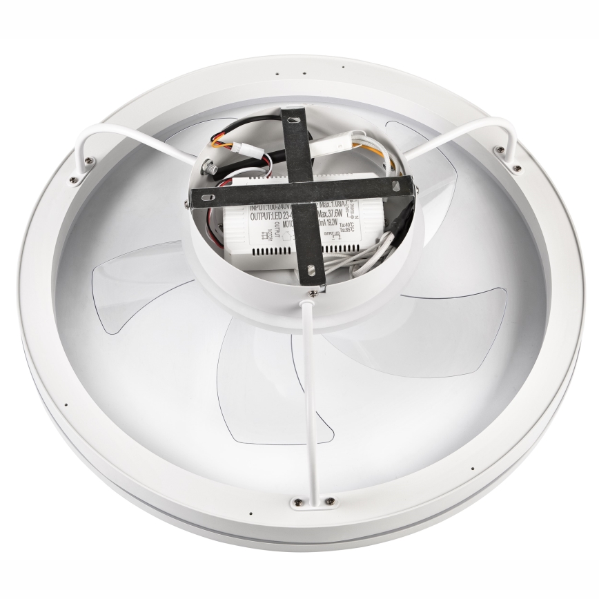 LED Zatemnitvena stropna svetilka z ventilatorjem FARGO LED/37W/230V bela + Daljinski upravljalnik