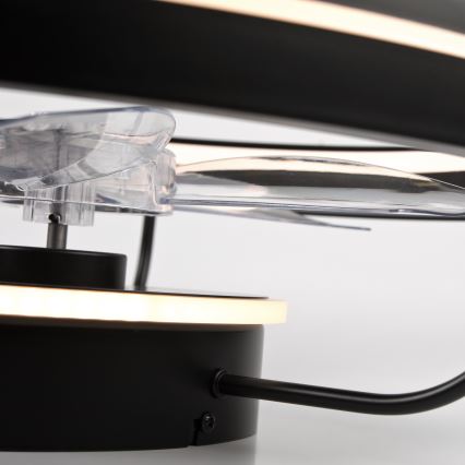 LED Zatemnitvena stropna svetilka z ventilatorjem FARGO LED/37W/230V črna + Daljinski upravljalnik