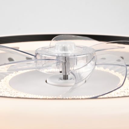 LED Zatemnitvena stropna svetilka z ventilatorjem GEMMA LED/37W/230V bela + Daljinski upravljalnik