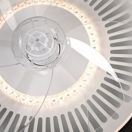 LED Zatemnitvena stropna svetilka z ventilatorjem GEMMA LED/37W/230V bela + Daljinski upravljalnik