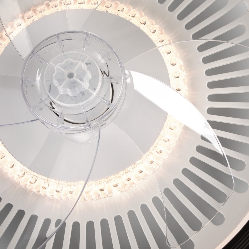 LED Zatemnitvena stropna svetilka z ventilatorjem GEMMA LED/37W/230V bela + Daljinski upravljalnik