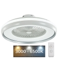 LED Stropna svetilka z ventilatorjem LED/45W/230V 3000/4000/6500K siva + Daljinski upravljalnik