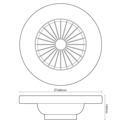 LED Zatemnitvena stropna svetilka z ventilatorjem OPAL LED/48W/230V 3000-6500K + Daljinski upravljalnik