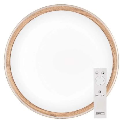 Zatemnljiva LED stropna svetilka ILVI LED/45W/230V 2700-6500K, premer 50 cm, lesni dekor + daljinski upravljalnik