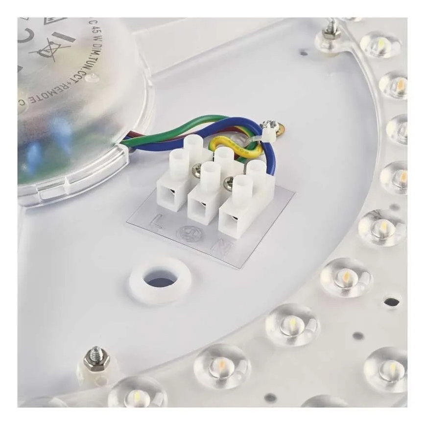 Zatemnljiva LED stropna svetilka ILVI LED/45W/230V 2700-6500K, premer 50 cm, lesni dekor + daljinski upravljalnik