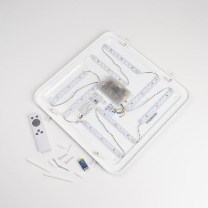 LED zatemnljivo stropno svetilo LED/42W/230V 3000-6500K 49x49 cm bela + daljinski upravljalnik