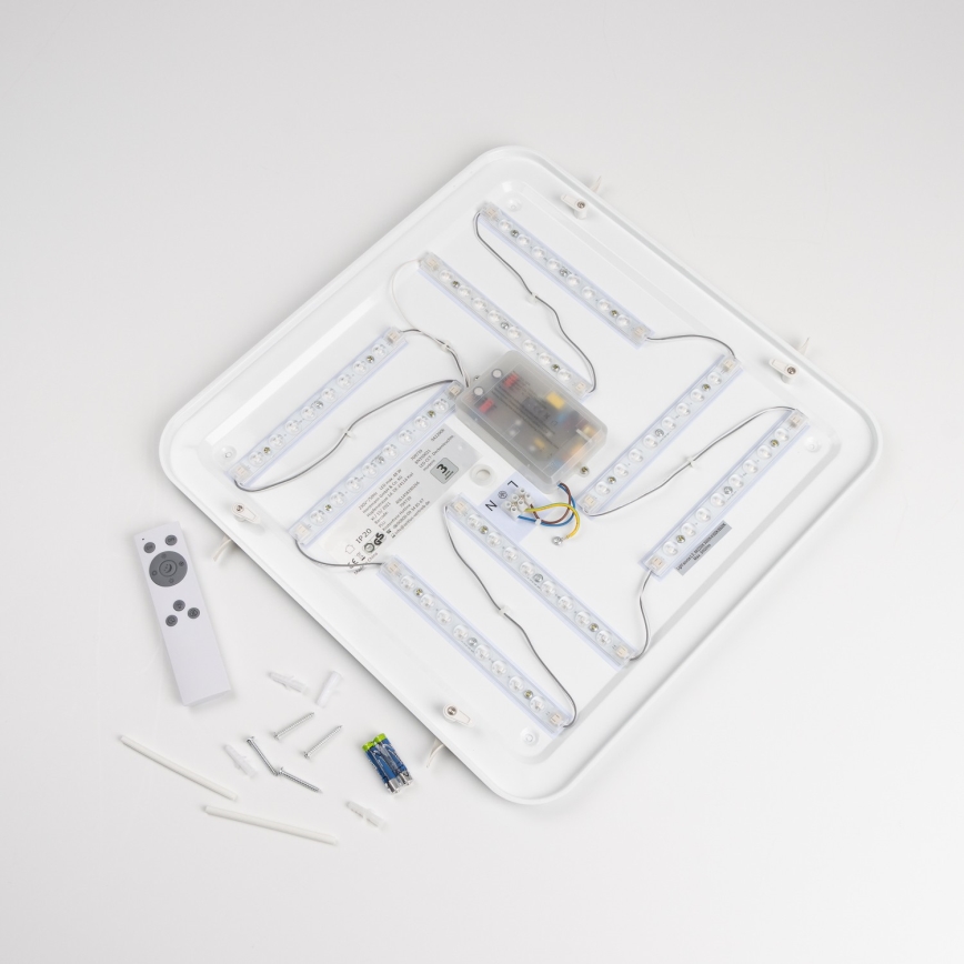 LED zatemnljivo stropno svetilo LED/42W/230V 3000-6500K 49x49 cm bela + daljinski upravljalnik