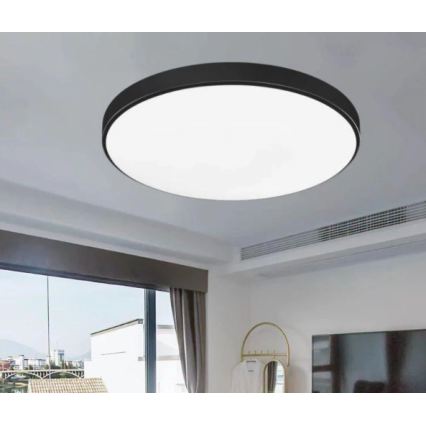 LED stropna svetilka za kopalnico CARTER LED/12W/230V 6000K IP44 premer 22 cm črna