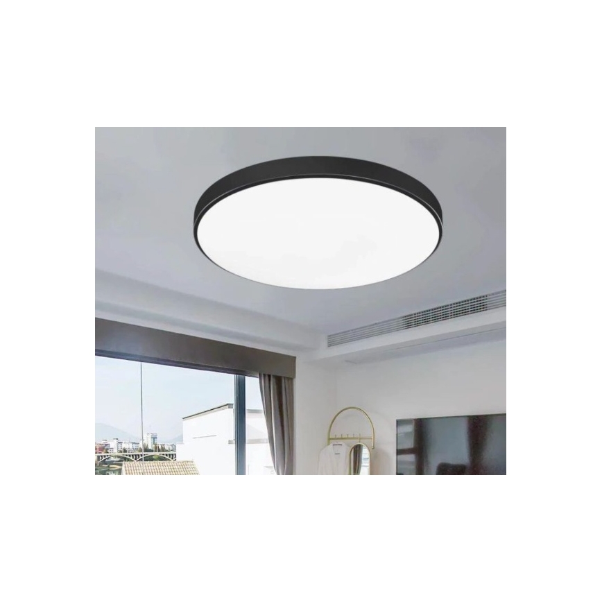 LED stropna svetilka za kopalnico CARTER LED/12W/230V 6000K IP44 premer 22 cm črna