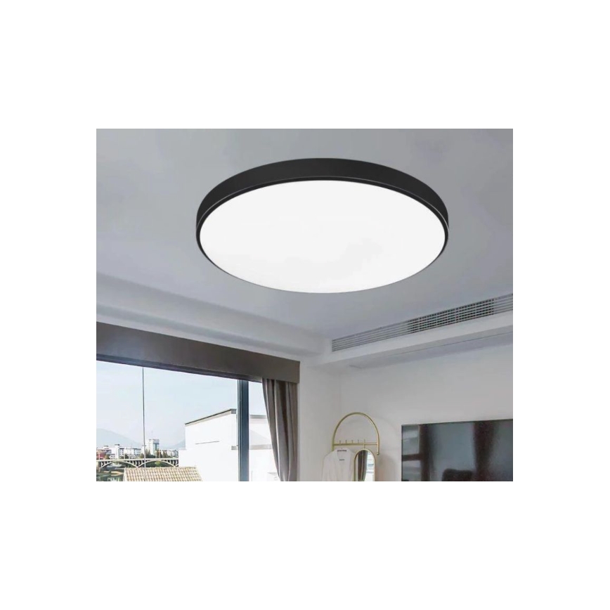 LED stropna svetilka za kopalnico CARTER LED/12W/230V 6000K IP44 premer 22 cm črna