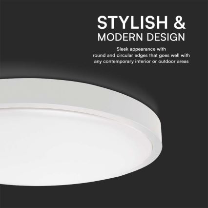 LED stropna svetilka za kopalnico LED/18W/230V 3000K IP44 premer 25 cm bela