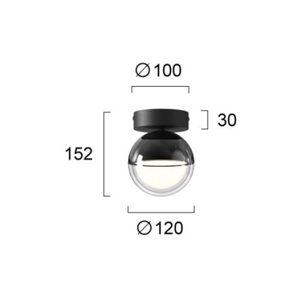 LED stropna svetilka ZIREA LED/7W/230V premer 12 cm črna