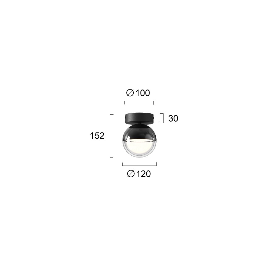 LED stropna svetilka ZIREA LED/7W/230V premer 12 cm črna