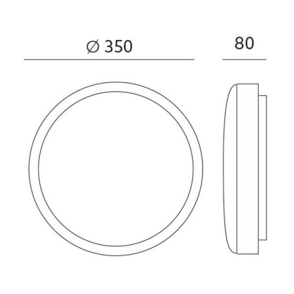 LED Stropna svetilka ZOE LED/24W/230V IP44 črna